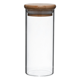 Pote Porta Mantimentos Vidro Borossilicato Tampa de Bambu 180ml - Ela Decora